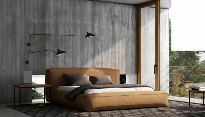 Conception Lit Double Moderne Textile de Luxe pour Hôtel Chambre à Coucher Lit Cadre
