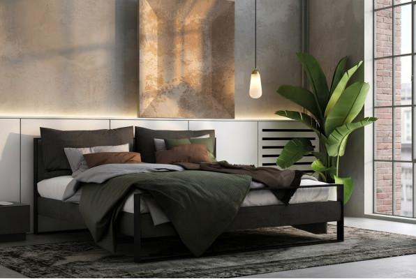 Lit Double Moderne Hôtel Textile de Luxe Chambre à Coucher Lits Cadre de Lit Design