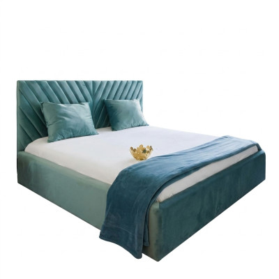 Lit double design Textile luxueux pour hôtel Chambre à coucher moderne Cadre de lit