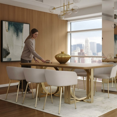 Chaises Fauteuil de salle à manger Chaise de salle à manger Tissu Lehn Bois Luxe Siège nouveau