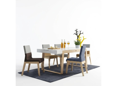 Ensemble de 4 chaises Fauteuil Chaise de salle à manger Chaise de salle à manger Chaise en tissu en bois Siège de luxe