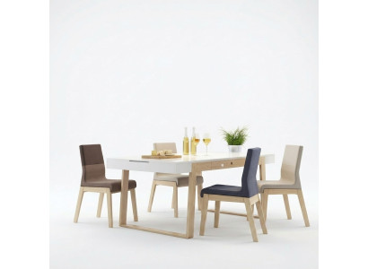Chaise Fauteuil Chaise de salle à manger Chaise de salle à manger Chaise en tissu Bois Luxe 1 Siège neuf