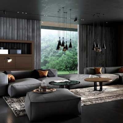 XXL Canapé de luxe Canapés en tissu Design de salon Canapés Rembourrage Moderne 590 cm