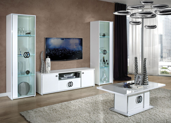 Meuble TV mobile Tavolo Armoire Télévision Design Nouveau Blanc 160 cm Moderne Nouveau