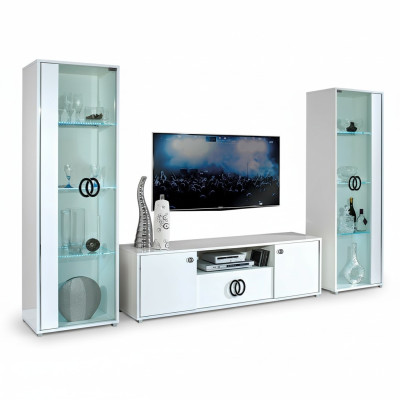 Meuble TV mobile Tavolo Armoire Télévision Design Nouveau Blanc 160 cm Moderne Nouveau
