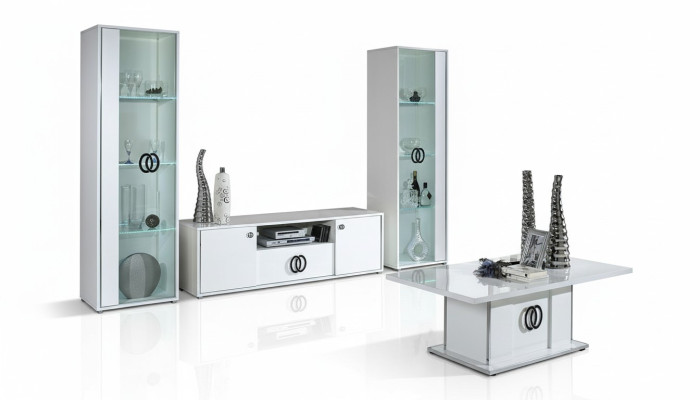 Mobilier de salon rtv 2x Vitrine meubles salon Design tv Moderne Set 3 pièces