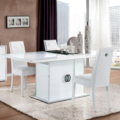 Table à manger blanche pour salle à manger design en bois meubles italiens