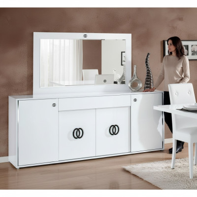 Ensemble de commode avec miroir design armoire en bois brillant XXL armoire de luxe