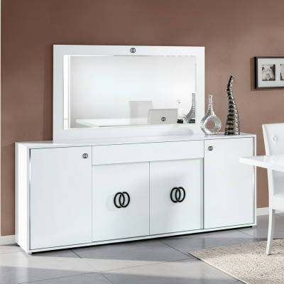Ensemble de commode avec miroir design armoire en bois brillant XXL armoire de luxe
