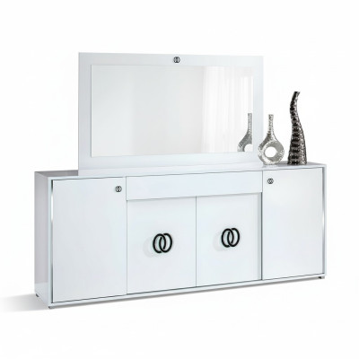 Ensemble de commode avec miroir design armoire en bois brillant XXL armoire de luxe