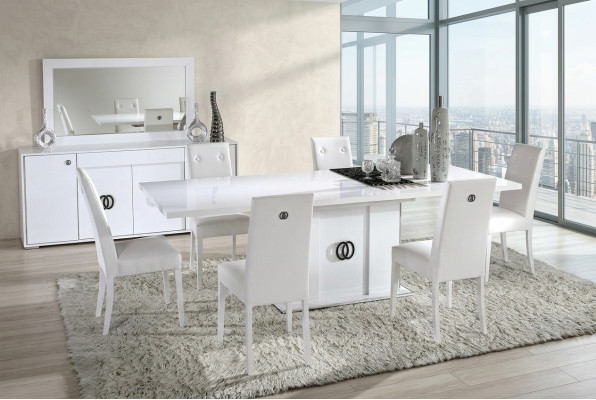 Ensemble de 7 pièces de table et chaises de salle à manger au design moderne