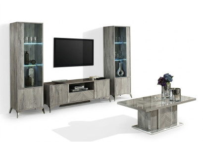 Meuble TV mobile salon 2xVitrine design moderne ensemble 3 pièces