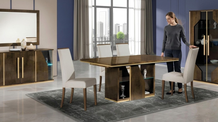 Ensemble de 5 chaises et table à manger en bois moderne