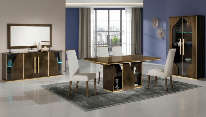 Ensemble de 5 chaises et table à manger en bois moderne