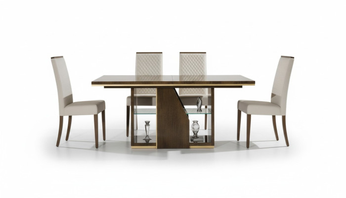 Ensemble de 5 chaises et table à manger en bois moderne