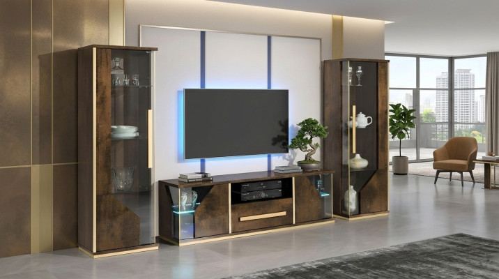 Buffet TV rtv Lowboard Armario Mesa de Salon en Bois Design Luxe