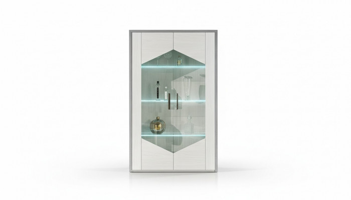 Vitrine à 2 portes blanche armoire vitrines salon design nouveau