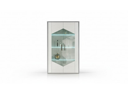 Vitrine à 2 portes blanche armoire vitrines salon design nouveau