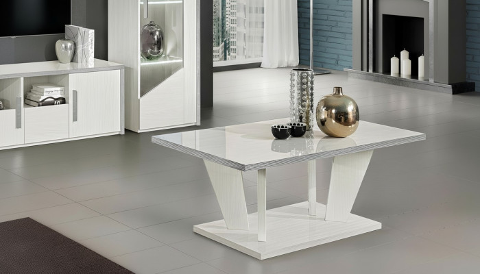 Table basse de luxe meubles en bois décoration tables console design blanc nouveau