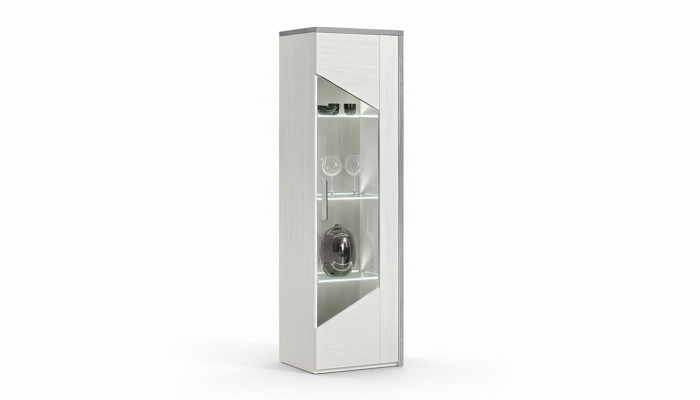 Vitrine à 1 porte blanche armoire vitrine salon design nouveau