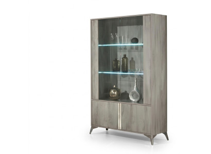 Vitrine à 2 portes meuble vitrine salon design en verre