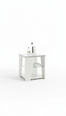 Table de salon en bois au design moderne, meuble de luxe, table carrée blanche
