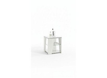 Table de salon en bois au design moderne, meuble de luxe, table carrée blanche