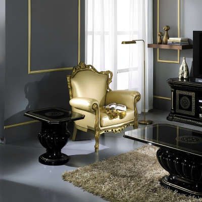 Table basse de luxe noire en bois