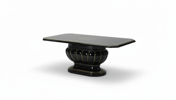 Table basse de luxe en bois, table de canapé, table noire