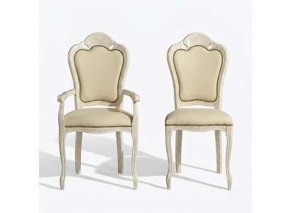 Chaise avec accoudoir Chaise de salle à manger Bois neuf Chaises de salle à manger Design Fauteuil Baroque