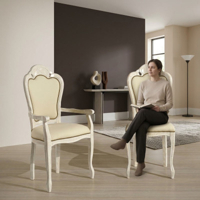 Chaise sans accoudoir Chaise de salle à manger Bois Tissu Chaises de salle à manger Design Fauteuil neuf