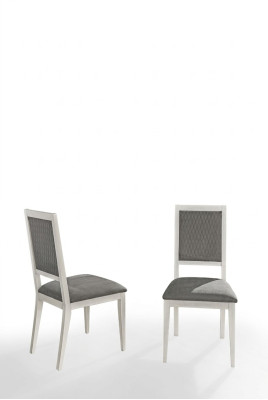 Chaise Chaise de salle à manger Bois Tissu Chaises de salle à manger Design Fauteuil Gris neuf Lehn nouveau