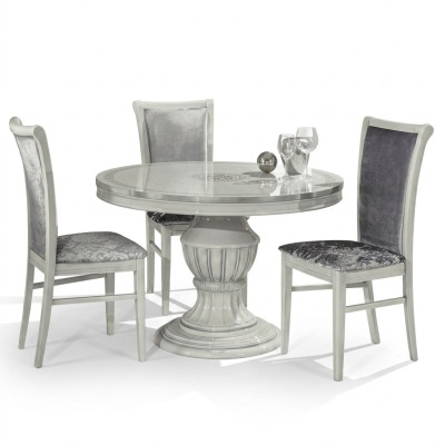 Table à manger ronde en bois classique baroque italien