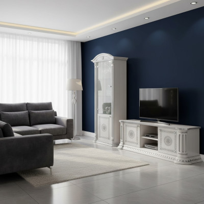 Vitrine de luxe avec verre armoire blanche design meubles nouveau