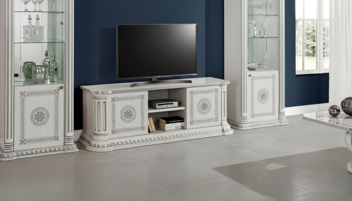 Buffet design RTV pour TV, meuble bas de luxe en bois blanc, nouveau