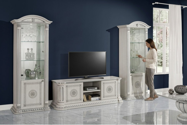 Vitrine TV mobile pour salon, ensemble de 3 pièces en bois neuf