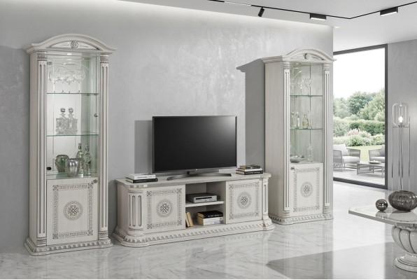 Vitrine TV mobile pour salon, ensemble de 3 pièces en bois neuf