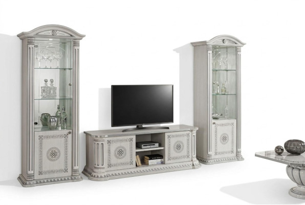 Vitrine TV mobile pour salon, ensemble de 3 pièces en bois neuf