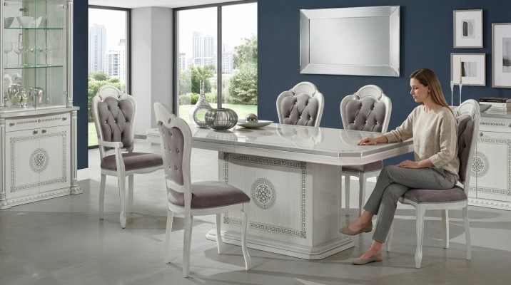 Jeu de luxe pour salle à manger table chaises XXL tables chaises design en bois 5 pièces