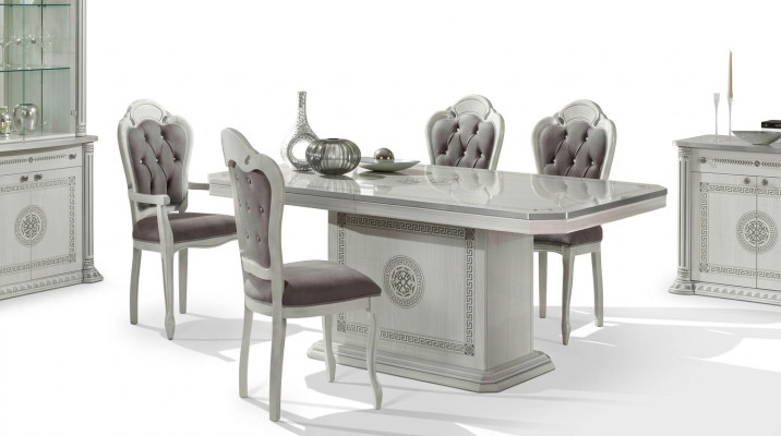 Jeu de luxe pour salle à manger table chaises XXL tables chaises design en bois 5 pièces
