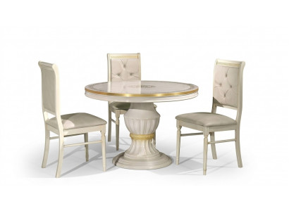 Table ronde en bois, meubles baroques classiques, neuve
