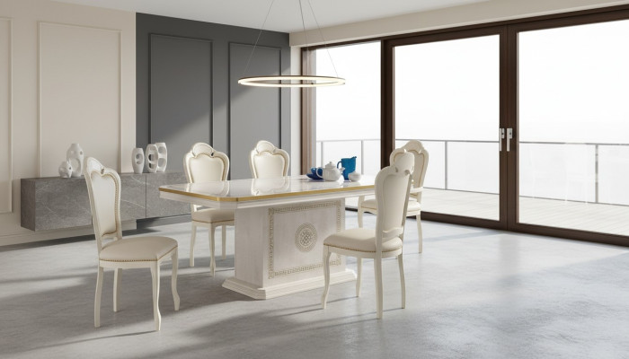 Ensemble de 5 chaises de salle à manger modernes en bois