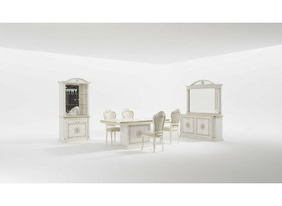 Ensemble de luxe table à manger chaise commode miroir vitrine groupe 8 pièces
