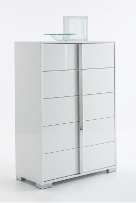 Armoire à tiroirs haute en bois blanc Italie