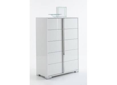 Armoire à tiroirs haute en bois blanc Italie