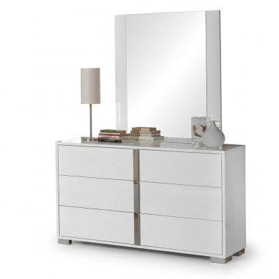 Ensemble de tables de nuit avec miroir moderne en bois de 2 pièces pour nouvelle chambre