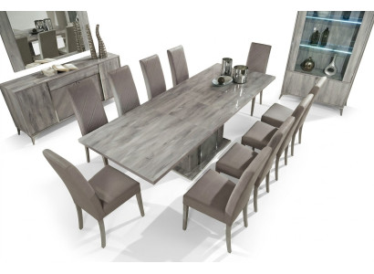 Ensemble de tables et chaises de salle à manger moderne en bois de 9 pièces