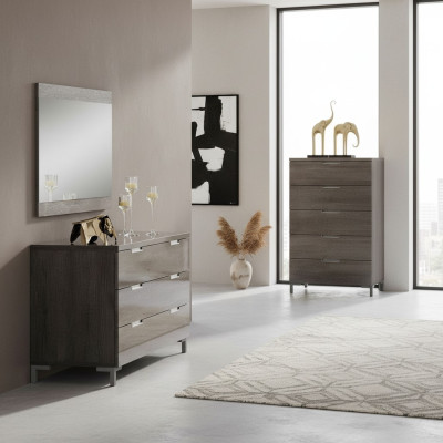 Ensemble de commode avec miroir en bois moderne