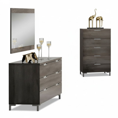 Ensemble de commode avec miroir en bois moderne