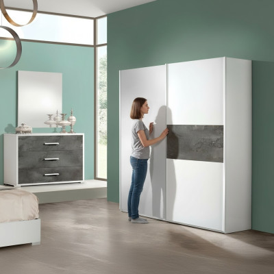 Armoire de luxe avec portes coulissantes design pour chambre en bois neuf